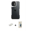 MARSİLYAN™- iPhone 11 Kılıf Akış Çizgi Koleksiyonu - Siyah 6D Mat Seramik Hayalet Nano Ekran Koruyucu + Renkli Kamera Lens Koruma Cam - YL