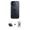 MARSİLYAN™- iPhone 11 Kılıf Akış Çizgi Koleksiyonu - Siyah Bilvis 3D Cam Ekran Koruyucu + Kamera Lens Koruma Cam - SF