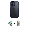 MARSİLYAN™- iPhone 11 Kılıf Akış Çizgi Koleksiyonu - Siyah Bilvis 3D Cam Ekran Koruyucu + Raze Metal Kamera Lens - KI