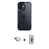 MARSİLYAN™- iPhone 11 Kılıf Akış Çizgi Koleksiyonu - Siyah Bilvis 3D Cam Ekran Koruyucu + Pers Alüminyum Kamera Lens - YL
