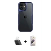 MARSİLYAN™- iPhone 11 Kılıf Akış Çizgi Koleksiyonu - Siyah Bilvis 3D Mat Cam Ekran Koruyucu + Kamera Lens Koruma Cam - SF