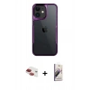 MARSİLYAN™- iPhone 11 Kılıf Akış Çizgi Koleksiyonu - Siyah Bilvis 3D Mat Cam Ekran Koruyucu + Pers Alüminyum Kamera Lens - KI