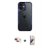 MARSİLYAN™- iPhone 11 Kılıf Akış Çizgi Koleksiyonu - Siyah Bilvis 3D Mat Cam Ekran Koruyucu + Pers Alüminyum Kamera Lens - KI