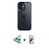 MARSİLYAN™- iPhone 11 Kılıf Akış Çizgi Koleksiyonu - Siyah Bilvis 3D Mat Cam Ekran Koruyucu + Raze Metal Kamera Lens - MI