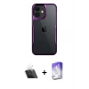 MARSİLYAN™- iPhone 11 Kılıf Akış Çizgi Koleksiyonu - Siyah Bilvis 5in1 3D Magic Cam Ekran Koruyucu + Kamera Lens Koruma Cam - SF