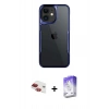 MARSİLYAN™- iPhone 11 Kılıf Akış Çizgi Koleksiyonu - Siyah Bilvis 5in1 3D Magic Cam Ekran Koruyucu + Pers Alüminyum Kamera Lens - KI