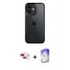 MARSİLYAN™- iPhone 11 Kılıf Akış Çizgi Koleksiyonu - Siyah Bilvis 5in1 3D Magic Cam Ekran Koruyucu + Pers Alüminyum Kamera Lens - KI