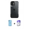 MARSİLYAN™- iPhone 11 Kılıf Akış Çizgi Koleksiyonu - Siyah Bilvis 5in1 3D Magic Cam Ekran Koruyucu + Neon Fosforlu Kamera Lens - MI