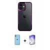 MARSİLYAN™- iPhone 11 Kılıf Akış Çizgi Koleksiyonu - Siyah Bilvis 5in1 3D Magic Cam Ekran Koruyucu + Neon Fosforlu Kamera Lens - YL