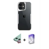 MARSİLYAN™- iPhone 11 Kılıf Akış Çizgi Koleksiyonu - Siyah Bilvis 5in1 3D Magic Cam Ekran Koruyucu + Raze Metal Kamera Lens - KI
