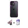 MARSİLYAN™- iPhone 11 Kılıf Akış Çizgi Koleksiyonu - Siyah Bilvis 5in1 3D Magic Cam Ekran Koruyucu + Raze Metal Kamera Lens - SH
