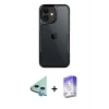 MARSİLYAN™- iPhone 11 Kılıf Akış Çizgi Koleksiyonu - Siyah Bilvis 5in1 3D Magic Cam Ekran Koruyucu + Raze Metal Kamera Lens - MI
