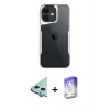 MARSİLYAN™- iPhone 11 Kılıf Akış Çizgi Koleksiyonu - Siyah Bilvis 5in1 3D Magic Cam Ekran Koruyucu + Raze Metal Kamera Lens - MI
