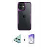 MARSİLYAN™- iPhone 11 Kılıf Akış Çizgi Koleksiyonu - Siyah Bilvis 5in1 3D Magic Cam Ekran Koruyucu + Raze Metal Kamera Lens - MI