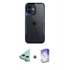 MARSİLYAN™- iPhone 11 Kılıf Akış Çizgi Koleksiyonu - Siyah Bilvis 5in1 3D Magic Cam Ekran Koruyucu + Raze Metal Kamera Lens - MI