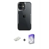 MARSİLYAN™- iPhone 11 Kılıf Akış Çizgi Koleksiyonu - Siyah Bilvis 5in1 3D Magic Cam Ekran Koruyucu + Renkli Kamera Lens Koruma Cam - SI