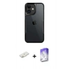 MARSİLYAN™- iPhone 11 Kılıf Akış Çizgi Koleksiyonu - Siyah Bilvis 5in1 3D Magic Cam Ekran Koruyucu + Renkli Kamera Lens Koruma Cam - TU