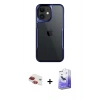 MARSİLYAN™- iPhone 11 Kılıf Akış Çizgi Koleksiyonu - Siyah Bilvis 5in1 5D Magic Hayalet Cam Ekran Koruyucu + Pers Alüminyum Kamera Lens - KI