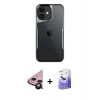 MARSİLYAN™- iPhone 11 Kılıf Akış Çizgi Koleksiyonu - Siyah Bilvis 5in1 5D Magic Hayalet Cam Ekran Koruyucu + Raze Metal Kamera Lens - SH