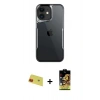 MARSİLYAN™- iPhone 11 Kılıf Akış Çizgi Koleksiyonu - Siyah Buffer Cam Ekran Koruyucu + Rainbow Kamera Lens Koruma Cam - KI