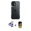 MARSİLYAN™- iPhone 11 Kılıf Akış Çizgi Koleksiyonu - Siyah Buffer Cam Ekran Koruyucu + Raze Metal Kamera Lens - MR