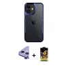 MARSİLYAN™- iPhone 11 Kılıf Akış Çizgi Koleksiyonu - Siyah Buffer Cam Ekran Koruyucu + Raze Metal Kamera Lens - MR