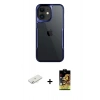 MARSİLYAN™- iPhone 11 Kılıf Akış Çizgi Koleksiyonu - Siyah Buffer Cam Ekran Koruyucu + Renkli Kamera Lens Koruma Cam - SI