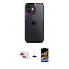 MARSİLYAN™- iPhone 11 Kılıf Akış Çizgi Koleksiyonu - Siyah Buffer Hayalet Cam Ekran Koruyucu + Pers Alüminyum Kamera Lens - KI