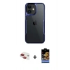 MARSİLYAN™- iPhone 11 Kılıf Akış Çizgi Koleksiyonu - Siyah Buffer Hayalet Cam Ekran Koruyucu + Pers Alüminyum Kamera Lens - KI