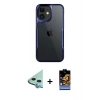 MARSİLYAN™- iPhone 11 Kılıf Akış Çizgi Koleksiyonu - Siyah Buffer Hayalet Cam Ekran Koruyucu + Raze Metal Kamera Lens - MI