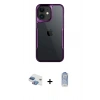 MARSİLYAN™- iPhone 11 Kılıf Akış Çizgi Koleksiyonu - Siyah Joko Magic 5D Cam + Pers Alüminyum Kamera Lens - GI