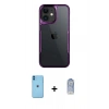 MARSİLYAN™- iPhone 11 Kılıf Akış Çizgi Koleksiyonu - Siyah Joko Magic 5D Cam + Neon Fosforlu Kamera Lens - MI