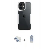 MARSİLYAN™- iPhone 11 Kılıf Akış Çizgi Koleksiyonu - Siyah Joko Magic 5D Cam + Pers Alüminyum Kamera Lens - GI