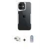 MARSİLYAN™- iPhone 11 Kılıf Akış Çizgi Koleksiyonu - Siyah Joko Magic 5D Cam + Pers Alüminyum Kamera Lens - GD