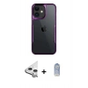 MARSİLYAN™- iPhone 11 Kılıf Akış Çizgi Koleksiyonu - Siyah Joko Magic 5D Cam + Raze Metal Kamera Lens - GS