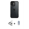 MARSİLYAN™- iPhone 11 Kılıf Akış Çizgi Koleksiyonu - Siyah Joko Magic 5D Cam + Raze Metal Kamera Lens - GS