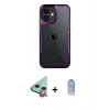 MARSİLYAN™- iPhone 11 Kılıf Akış Çizgi Koleksiyonu - Siyah Joko Magic 5D Cam + Raze Metal Kamera Lens - KI