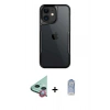 MARSİLYAN™- iPhone 11 Kılıf Akış Çizgi Koleksiyonu - Siyah Joko Magic 5D Cam + Raze Metal Kamera Lens - KI