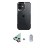 MARSİLYAN™- iPhone 11 Kılıf Akış Çizgi Koleksiyonu - Siyah Joko Magic 5D Cam + Raze Metal Kamera Lens - KI