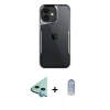 MARSİLYAN™- iPhone 11 Kılıf Akış Çizgi Koleksiyonu - Siyah Joko Magic 5D Cam + Raze Metal Kamera Lens - MI