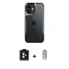 MARSİLYAN™- iPhone 11 Kılıf Akış Çizgi Koleksiyonu - Siyah Joko Magic 5D Cam + PVD Metal Kamera Lens - SH