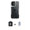 MARSİLYAN™- iPhone 11 Kılıf Akış Çizgi Koleksiyonu - Siyah Joko Magic 5D Cam + PVD Metal Kamera Lens - SH