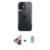 MARSİLYAN™- iPhone 11 Kılıf Akış Çizgi Koleksiyonu - Siyah Joko Magic 5D Cam + Raze Metal Kamera Lens - SH