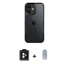MARSİLYAN™- iPhone 11 Kılıf Akış Çizgi Koleksiyonu - Siyah Joko Magic 5D Cam + PVD Metal Kamera Lens - YL
