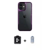 MARSİLYAN™- iPhone 11 Kılıf Akış Çizgi Koleksiyonu - Siyah Joko Magic 5D Cam + PVD Metal Kamera Lens - YL