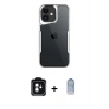 MARSİLYAN™- iPhone 11 Kılıf Akış Çizgi Koleksiyonu - Siyah Joko Magic 5D Cam + PVD Metal Kamera Lens - YL