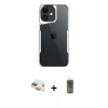 MARSİLYAN™- iPhone 11 Kılıf Akış Çizgi Koleksiyonu - Siyah Joko Magic 5D Hayalet Cam + Pers Alüminyum Kamera Lens - GD