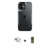 MARSİLYAN™- iPhone 11 Kılıf Akış Çizgi Koleksiyonu - Siyah Joko Magic 5D Hayalet Cam + Pers Alüminyum Kamera Lens - GD