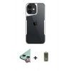 MARSİLYAN™- iPhone 11 Kılıf Akış Çizgi Koleksiyonu - Siyah Joko Magic 5D Hayalet Cam + Kırmızı Raze Metal Kamera Lens