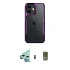 MARSİLYAN™- iPhone 11 Kılıf Akış Çizgi Koleksiyonu - Siyah Joko Magic 5D Hayalet Cam + Raze Metal Kamera Lens - MI